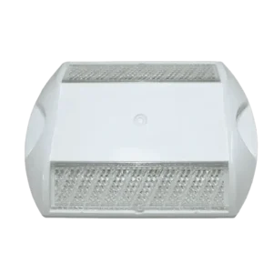 Vialeta C-80 reflectante amarilla y blanca de ABS, señalización vial para carreteras y autopistas con alta visibilidad nocturna.