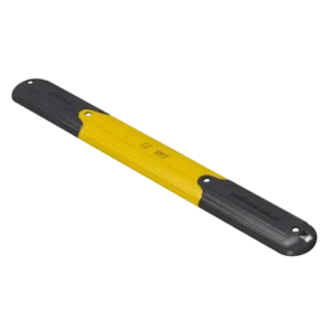 Canalizador Crr-3 en color amarillo con negro, fabricado en polietileno de alta resistencia para seguridad vial urbana.
