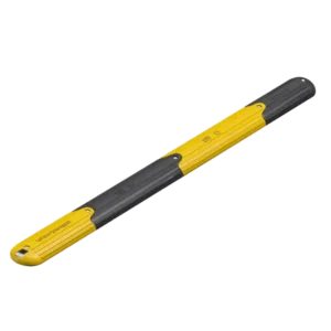 Canalizador Crr 4 modular para delimitar carriles de Metrobús y ciclovías, con diseño en negro y amarillo.