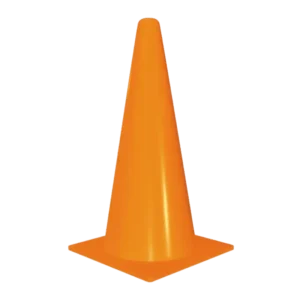 Cono de seguridad vial 41 cm color naranja fluorescente con base estable.