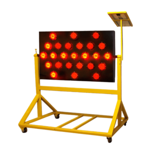 Flechero de 25 señales, son dispositivos luminosos que se utilizan para señalizar obras viales, desviaciones o reparaciones en la vía pública.