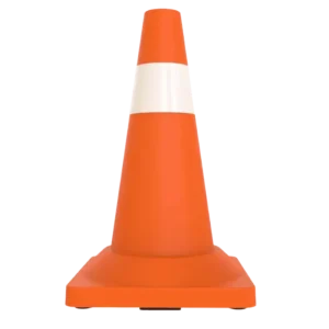 Cono Flex 45 cm de altura, color naranja con banda reflejante color blanco en la parte superior, sirve para delimitar cajones de estacionamiento