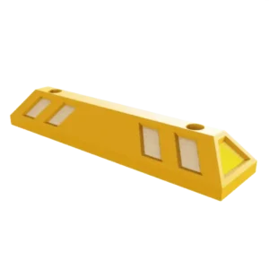 Canalizador 60 en color amarillo con franjas reflejantes laterales y extremos, ideal para delimitar carriles y señalizar desvíos viales.